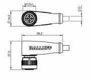 Balluff Connector BCC M425-0000-1A-002-PX0334-050